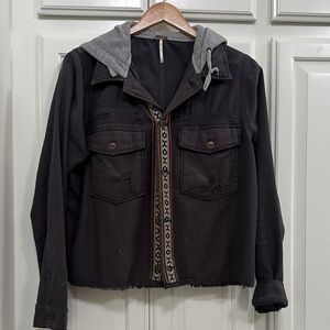 Dark gray Jacket with Gray Hood